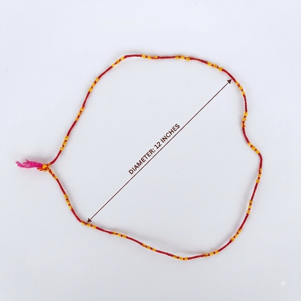 Red Cotton Thread Necklace Lal Dhaga Religious Raksha Sutra, 3 Dozen (36 Nos.) Chhat Puja Baddhi Chhat/Chath/chhath/Chat