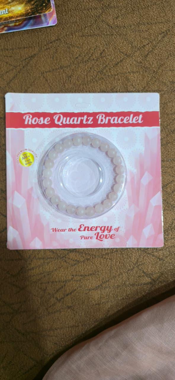Natural Rose Quartz Crystal Bead Bracelet – AAA+ Premium Healing Stone for Love, Compassion & Heart Chakra Balance