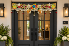 Handmade Toran -Krishna Shuka | Luxury Festoon- 40 inches - Decorative Bandarwal for Home, Temple, House Warming, Grah Pravesh, Festival and Diwali