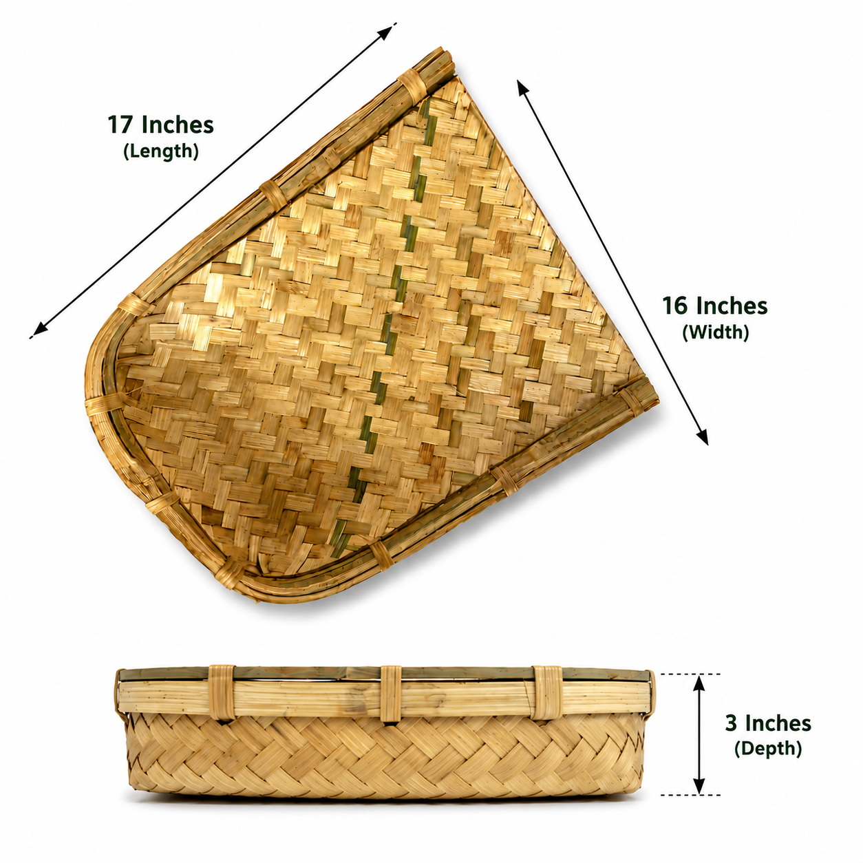 Chhat Puja Samagri Kit with 17 x 16 Inch Handwoven Bamboo Soop | Complete 18-Piece Chhath Pooja Essentials Set for Hindu Festival Rituals, Home & Temple Use (Medium) Chhat/Chath/chhath/Chat