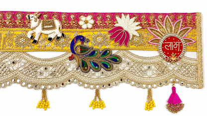Handmade Toran - Shubh Labh | Luxury Festoon -40 inches - Decorative Bandarwal for Home, Temple, House Warming, Grah Pravesh, Festival and Diwali