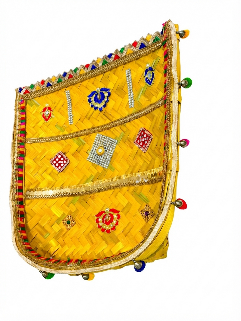Handcrafted Natural Bamboo Winnowing Basket (Soop) Tray – Traditional Eco-Friendly Serving & Festival Decor Accent
