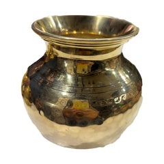 Brass Lota (Peetal Lota) Top Diameter 4 inch, Height 5.5 inch, for Puja, Kalash, Home Decor & Gifting