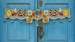 Handmade Toran -Krishna Shuka | Luxury Festoon- 40 inches - Decorative Bandarwal for Home, Temple, House Warming, Grah Pravesh, Festival and Diwali