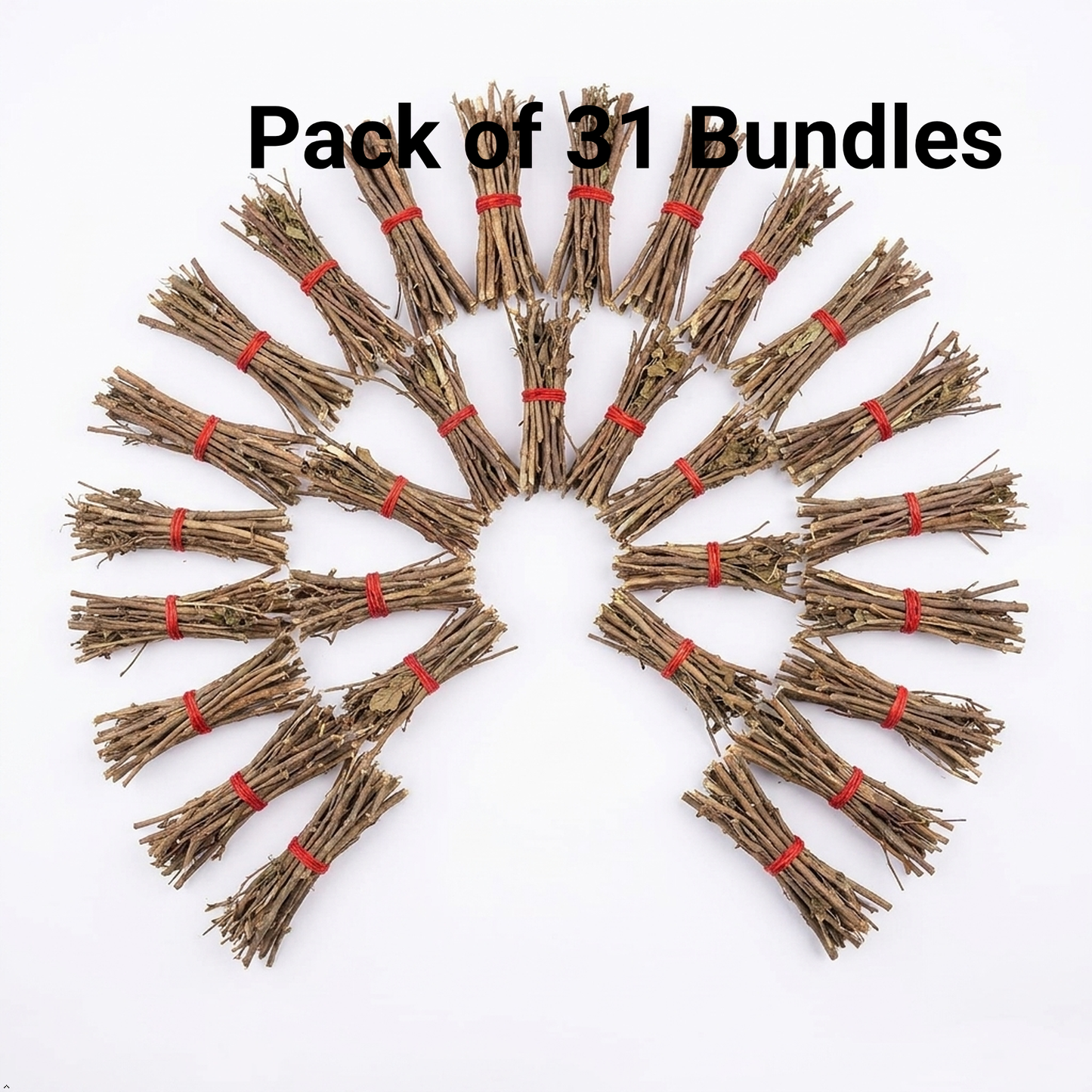 Holy Basil Tulsi Sticks, 31 Bundles in Cotton Pouch for You Monthly Good Vibe Reset