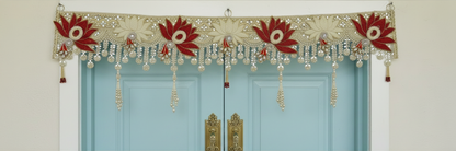 Handmade Toran - Lotus | Luxury Festoon - 40 inches - Decorative Bandarwal for Home, Temple, House Warming, Grah Pravesh, Festival and Diwali