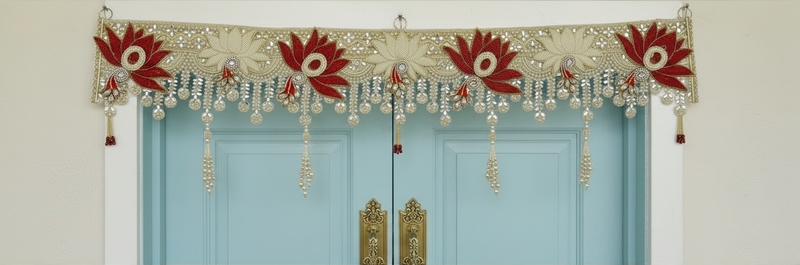 Handmade Toran - Lotus | Luxury Festoon - 40 inches - Decorative Bandarwal for Home, Temple, House Warming, Grah Pravesh, Festival and Diwali