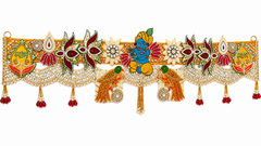 Handmade Toran -Krishna Shuka | Luxury Festoon- 40 inches - Decorative Bandarwal for Home, Temple, House Warming, Grah Pravesh, Festival and Diwali