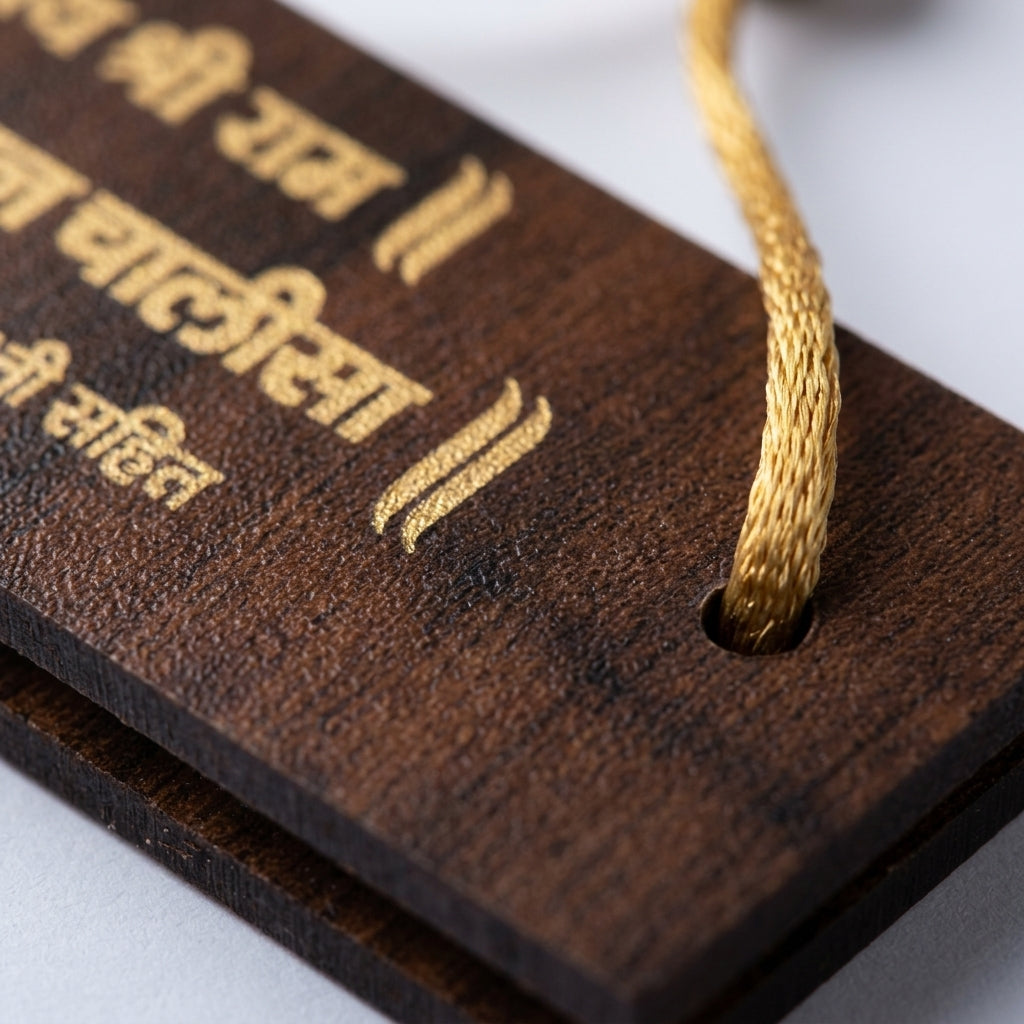 Handcrafted Wooden Pocket Scripture Book – Shri Hanuman Chalisa , Bajrang Baan and Aarti