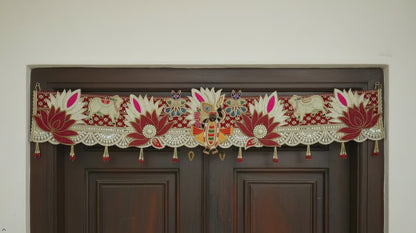 Handmade Toran -Srinathji | Luxury Festoon -40 inches - Decorative Bandarwal for Home, Temple, House Warming, Grah Pravesh, Festival and Diwali