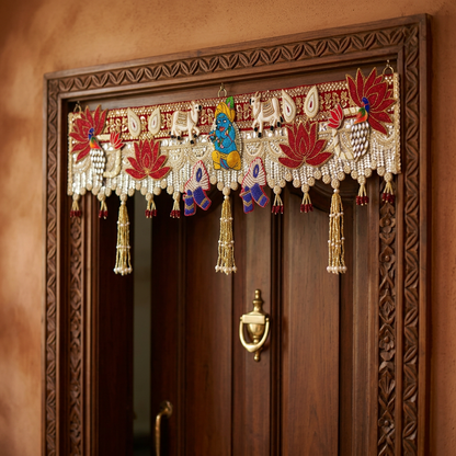 Handmade Toran -Srinathji | Luxury Festoon -40 inches - Decorative Bandarwal for Home, Temple, House Warming, Grah Pravesh, Festival and Diwali